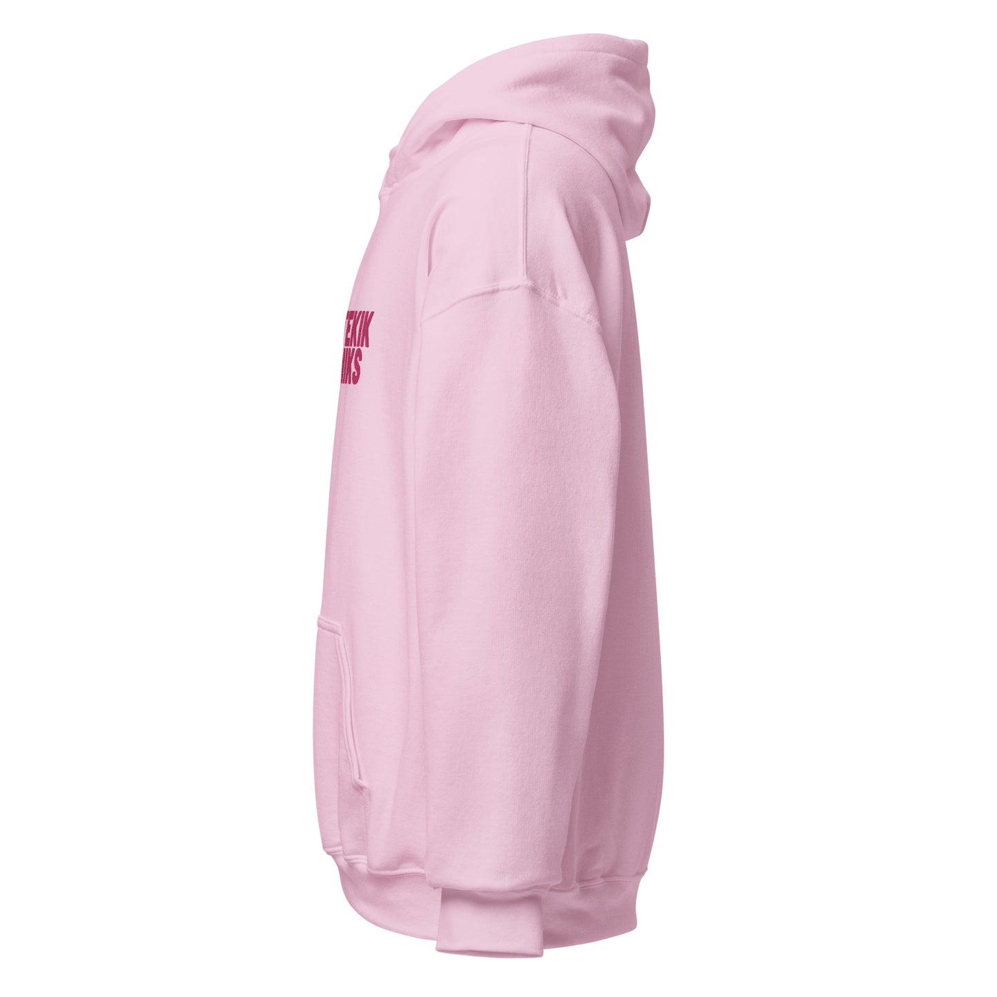 Essentials hoodie - ik muttekik just niks - roze geborduurd