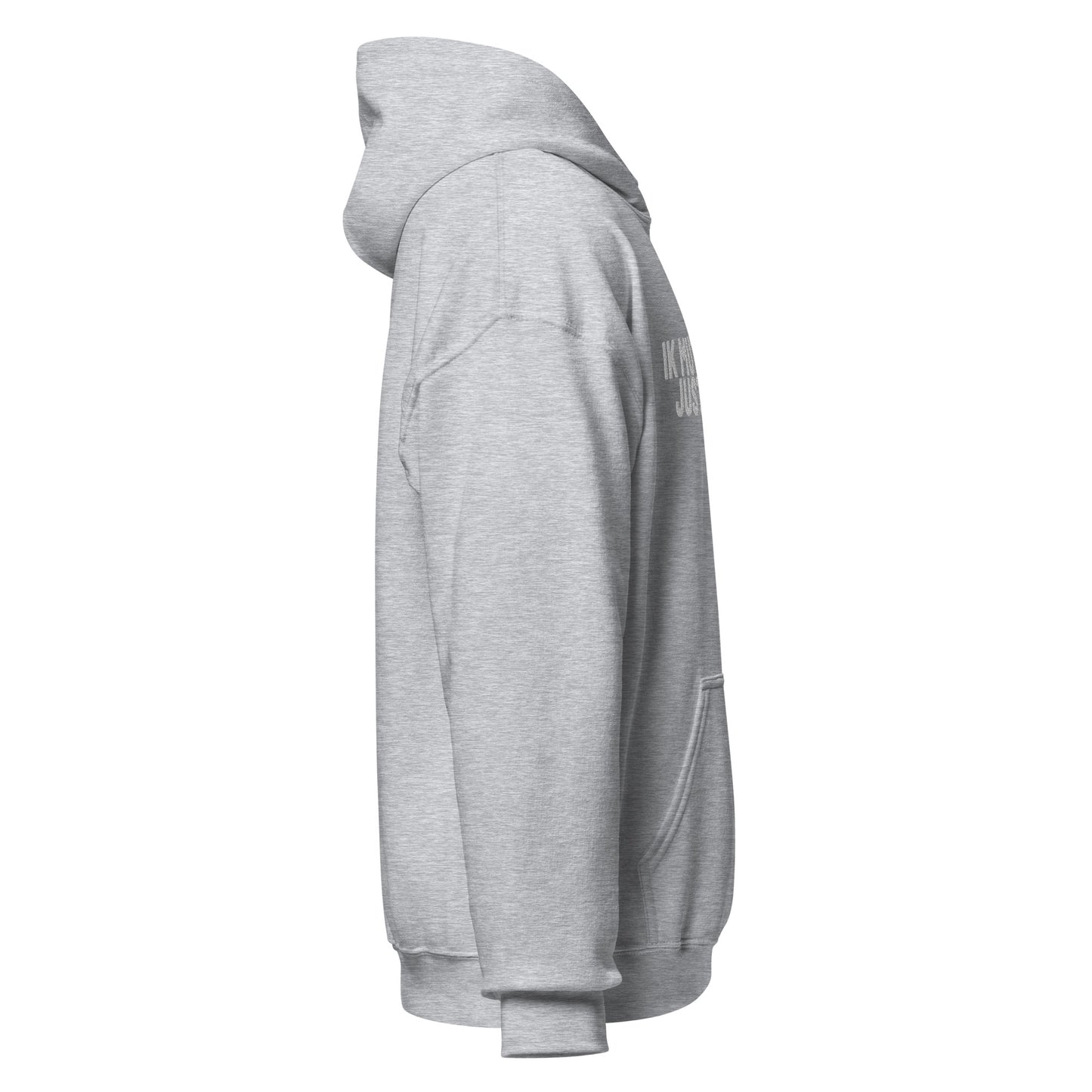 Essentials hoodie - ik muttekik just niks - wit geborduurd