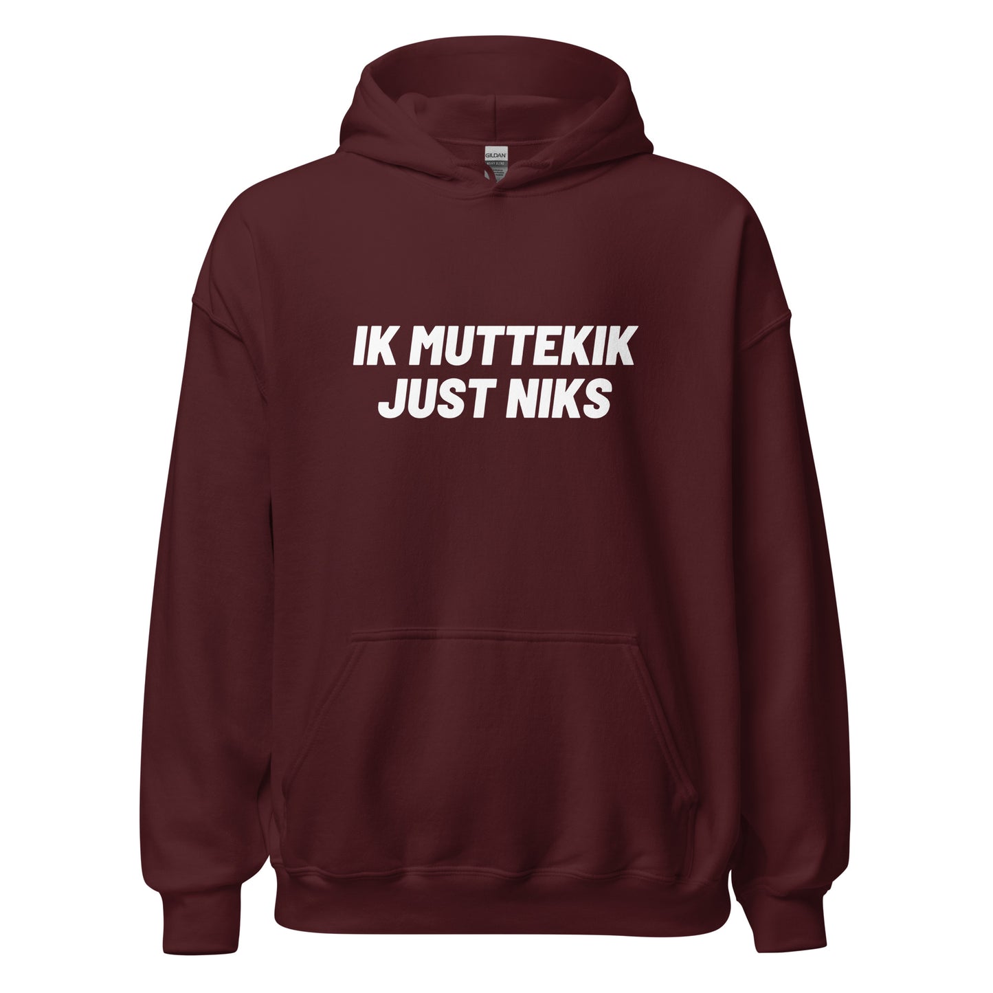 Essentials hoodie - ik muttekik just niks - geprint