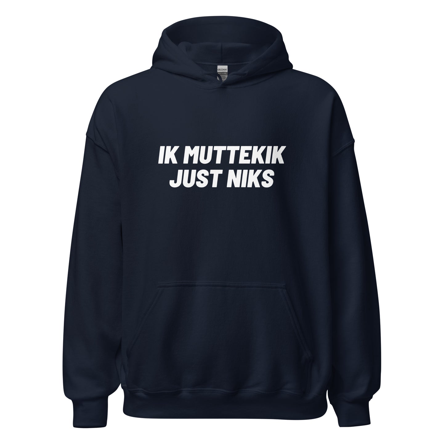 Essentials hoodie - ik muttekik just niks - geprint